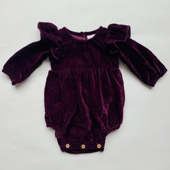Other - Burgundy Velvet Romper